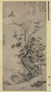 Quails and Sparrows in an Autumn Scene, 1347. Creator: Wang Yuan (Chinese, c. 1299-after 1366).