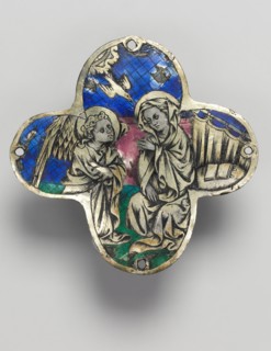 Quatrilobed Plaque (pair): The Annunciation and The Descent from the Cross, c. 1350-1400. Creator: Unknown.