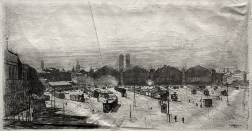 Railroad Station, 1883. Creator: Sion Longley Wenban (American, 1848-1897).