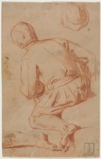Rear View of Seated Man, late 1600s?. Creator: Carlo Vimercati (Italian, 1660-1715).