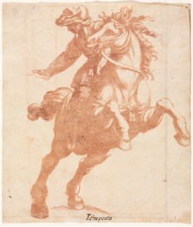 Rearing Horse and Rider, c. 1600. Creator: Antonio Tempesta (Italian, 1555-1630), attributed to.