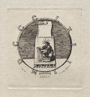 Rebus: "Here lies the ancient vendetta", 1863. Creator: Charles Meryon (French, 1821-1868).