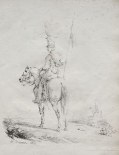 Receuil dessais lithographiques: Le Lancier en Vedette, 1816. Creator: Horace Vernet (French, 1789-1863).