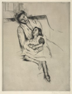 Reine and Margot Seated on a Sofa, c. 1902. Creator: Mary Cassatt (American, 1844-1926).