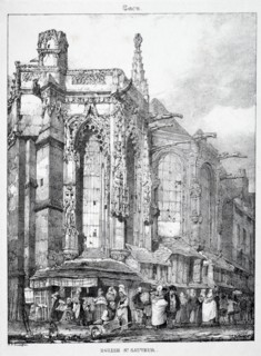 Restes et Fragmens dArchitecture du Moyen Age: Église St. Sauveur, Caën. Creator: Richard Parkes Bonington (British, 1802-1828).