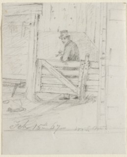 Resting on the Fence, 1867. Creator: William Sidney Mount (American, 1807-1868).