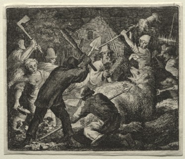 Reynard the Fox: Peasants Attack the Bear. Creator: Allart van Everdingen (Dutch, 1621-1675).