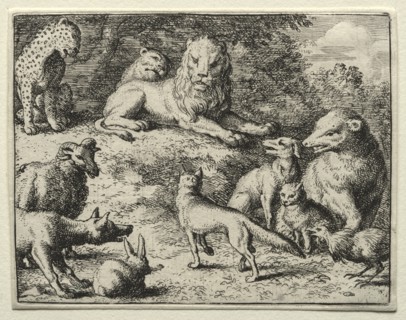 Reynard the Fox: Reynard Appears at Court. Creator: Allart van Everdingen (Dutch, 1621-1675).