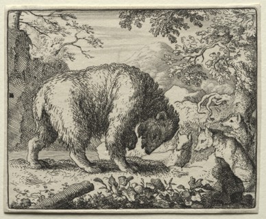 Reynard the Fox: Reynard Promises Honey to the Bear. Creator: Allart van Everdingen (Dutch, 1621-1675).