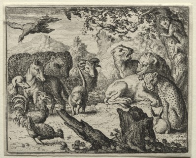 Reynard the Fox: The Lion's Court. Creator: Allart van Everdingen (Dutch, 1621-1675).