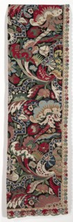 Right Half of a Pair of Needlework Bed Hangings in the Bizarre style, 1710-1720. Creator: Unknown.
