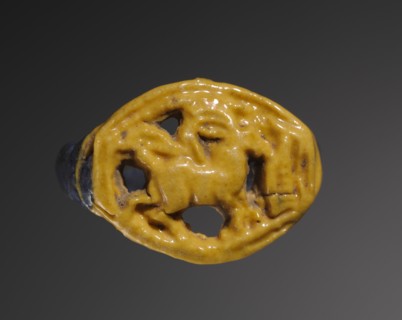 Ring: Gazelle Eating Thicket, 1391-1353 BC. Creator: Unknown.