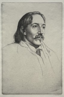 Robert Louis Balfour Stevenson, 1893. Creator: William Strang (British, 1859-1921).