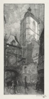 Rouen Illustré: La Gros Horloge, 1888. Creator: Auguste Louis Lepère (French, 1849-1918).