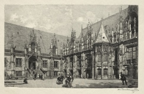 Rouen Illustré: Le Palais du Justice , 1896. Creator: Auguste Louis Lepère (French, 1849-1918).