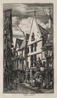 Rue des Toiles, Bourges, 1853. Creator: Charles Meryon (French, 1821-1868).