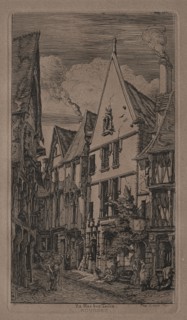 Rue des Toilés, Bourges. Creator: Charles Meryon (French, 1821-1868).