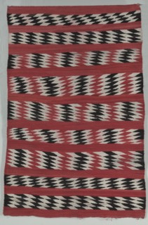 Rug Banded with "diamond stripes", c. 1890-1900. Creator: Unknown.