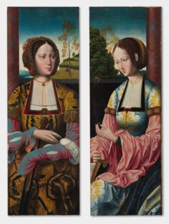 Saint Catherine and Saint Barbara (pair), c. 1520. Creator: Master of the Holy Blood (Netherlandish).