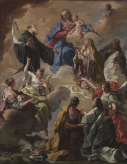 Saints Presenting a Devout Woman to the Virgin and Child, 1720s. Creator: Giovanni Battista Pittoni (Italian, 1687-1767).