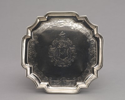 Salver, 1740-1750. Creator: Jacob Hurd (American, 1702-1758).