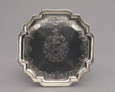 Salver, 1740-1750. Creator: Jacob Hurd (American, 1702-1758).