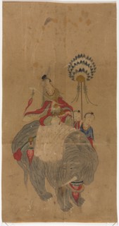 Samantabhadra on an Elephant with Two Attendants, 1392-1910. Creator: Unknown.