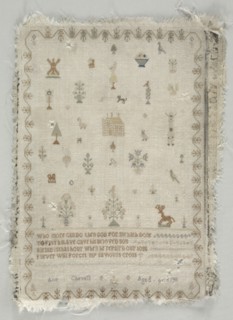 Sampler, 1798. Creator: Unknown.