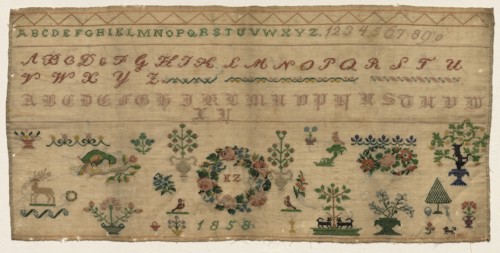 Sampler, 1858. Creator: Celia Kestenbaum Grossman (Austrian).