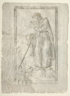 Saturn (from the Tarocchi, series A: Firmaments of the Universe, #47), before 1467. Creator: Master of the E-Series Tarocchi (Italian, 15th century).