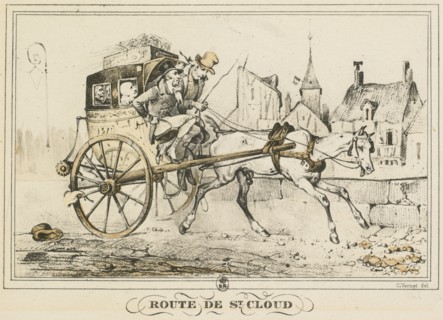 Scenes of Daily Life, Roads and Paths: Road to Saint-Cloud..., 1816. Creator: Carle Vernet (French, 1758-1836); Bance.