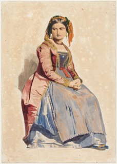 Seated Italian Woman, 1800s. Creator: Dominque Louis Papety (French, 1815-1849).