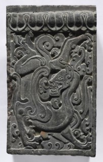 Section of a Coffin Platform: Feline, 550-577. Creator: Unknown.