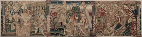 Sections of an Embroidered Frieze, 1625-1649. Creator: Unknown.