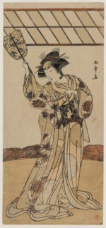 Segawa Kikunojo II as the Referee of a Wrestling Match, c. late 1770s. Creator: Katsukawa Shunsho (Japanese, 1726-1792).