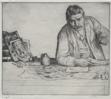 Self-Portrait - "The Etcher", 1897. Creator: William Strang (British, 1859-1921).