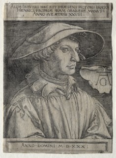 Self-Portrait, 1530. Creator: Heinrich Aldegrever (German, 1502-1555/61).