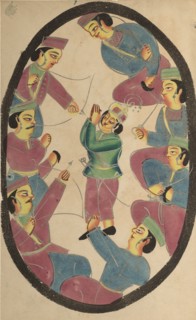 Seven Heroes or Warriors Killing Abhimanya, Son of Arjuna, 1800s. Creator: Unknown.