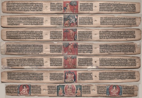 Seven Leaves from a Manuscript of the Gandavyuha-sutra..., 1000s-1100s. Creator: Unknown.