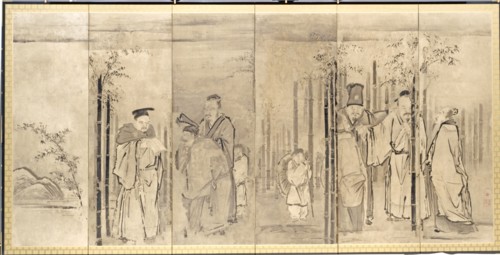 Seven Sages of the Bamboo Grove, 1600s. Creator: Kano Tan?y? (Japanese, 1602-1674).