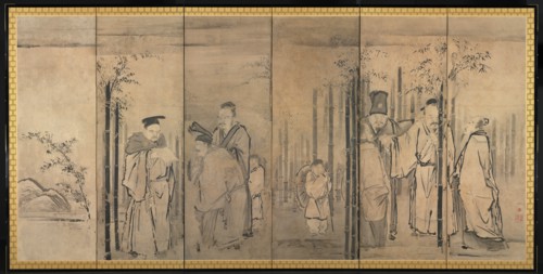Seven Sages of the Bamboo Grove; Four Elders of Mt. Shang, 1600s. Creator: Kano Tan?y? (Japanese, 1602-1674).