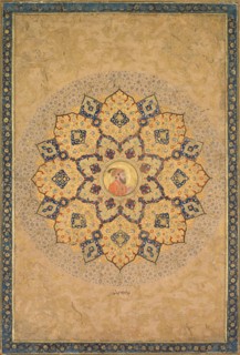 Shamsa (sunburst) with portrait of Aurangzeb (1618-1707), from the Emperor's Album?. Creator: Bichitr (Indian, active c. 1615-50), probably by.