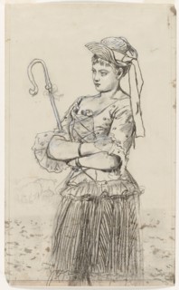 Shepherdess, c. 1878. Creator: Winslow Homer (American, 1836-1910).