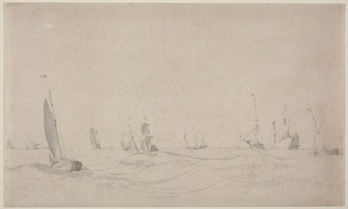 Shipping on a Rough Sea, 1665?. Creator: Willem van de Velde (Dutch, c. 1611-1693).