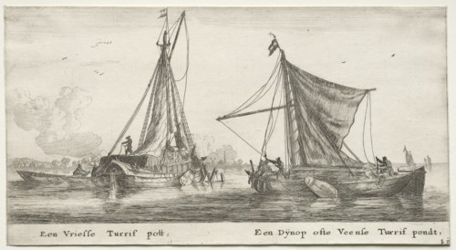 Ships of Amsterdam: A Frisian Peat Barge. The Dÿnop, near the Veensche Peat Pond. Creator: Reinier Nooms (Dutch, c. 1623-1667).