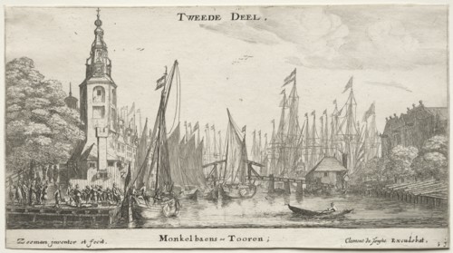 Ships of Amsterdam: Canal near Amsterdam and Tower of Monkel. Creator: Reinier Nooms (Dutch, c. 1623-1667).