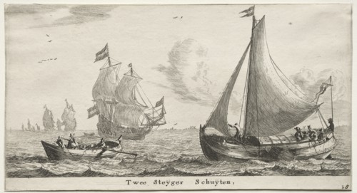 Ships of Amsterdam: Two Pier Boats. Creator: Reinier Nooms (Dutch, c. 1623-1667).