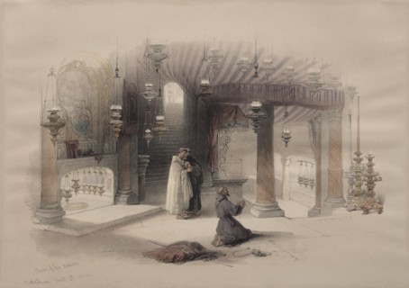Shrine of the Nativity, Bethlehem, 1839. Creator: David Roberts (British, 1796-1864).