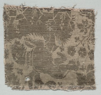 Silk Fragment, 1425-1450. Creator: Unknown.