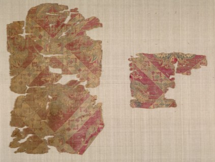 Silk Fragments with Palmette Blossoms, 700s. Creator: Unknown.